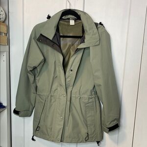 MEC| Light Sage Green Hooded Rain Jacket - Shell - Small